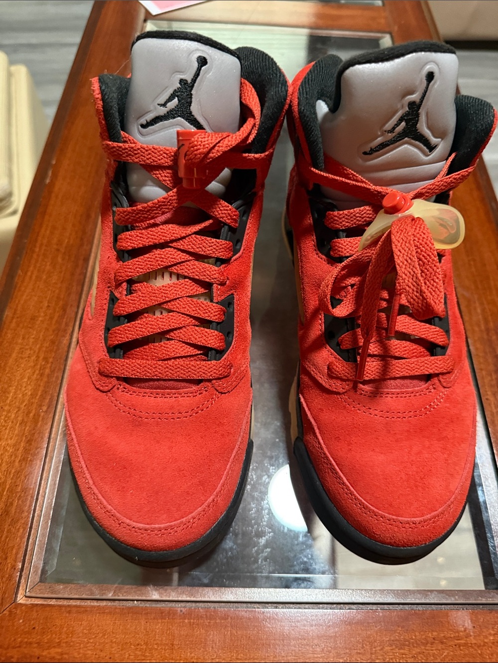 Jordan Men’s Red Suede High-Top Sneakers